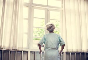 An elderly patient at the hospital