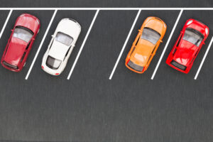 Top view of parking lane