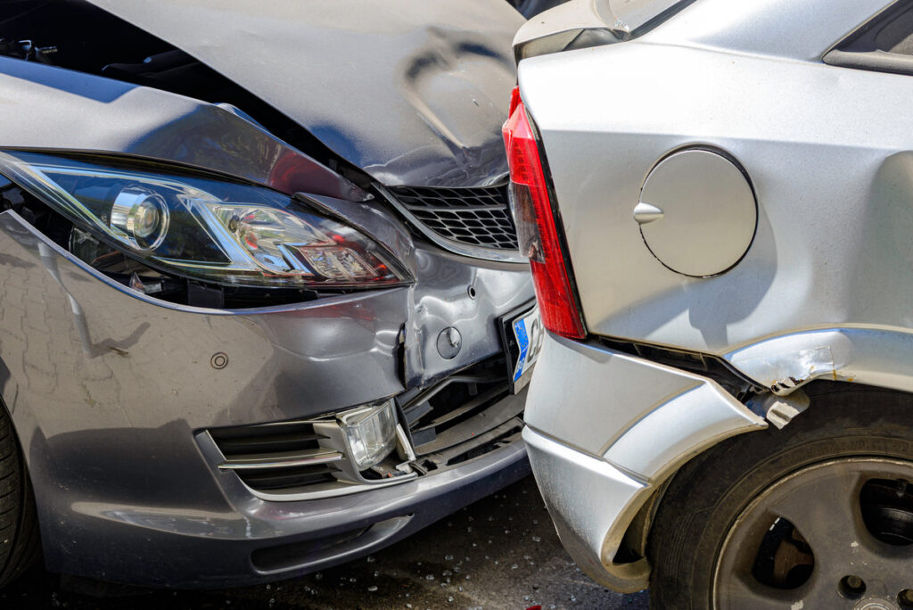 car crash on the road