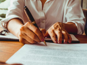 Signing a business contract for the goal of success. Concepts for the future of the business that will improve